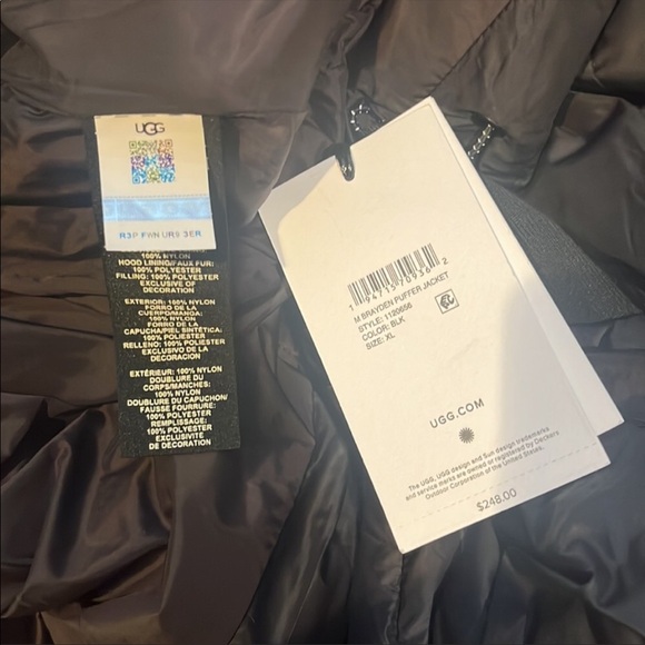 UGG Mens Brayden Puffer Jacket Black - Picture 6 of 6